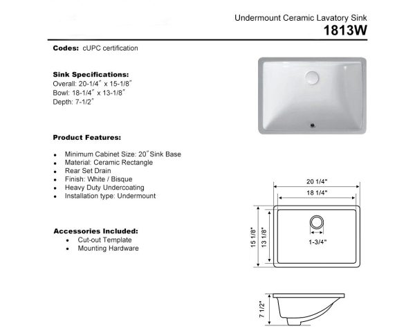 SINK-1813WHITE