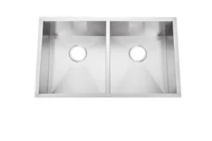50/50 UNDERMOUNT ZERO RADIOUS 18 GAUGE STAINLES STEEL HANDMADE SINK HM3219D