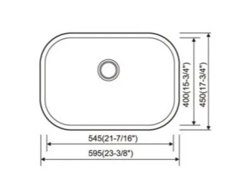 LAUNDRY FULL RADIO UNDERMOUNT 18 GAUGE STAINLESS STEEL SINK 5945